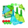 Outdoor Indoor Game Activities for Kids, Pop-Pass-Catch Ball Game with 4 Catch Launcher Baskets and 6 Balls