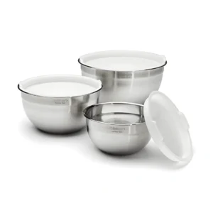 Cuisinart CTG-00-SMB Stainless Steel Mixing Bowls with Lids, 3 Piece